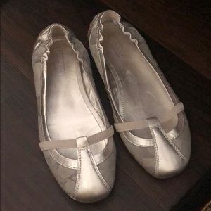 COACH Silver Verra Cutout Flats